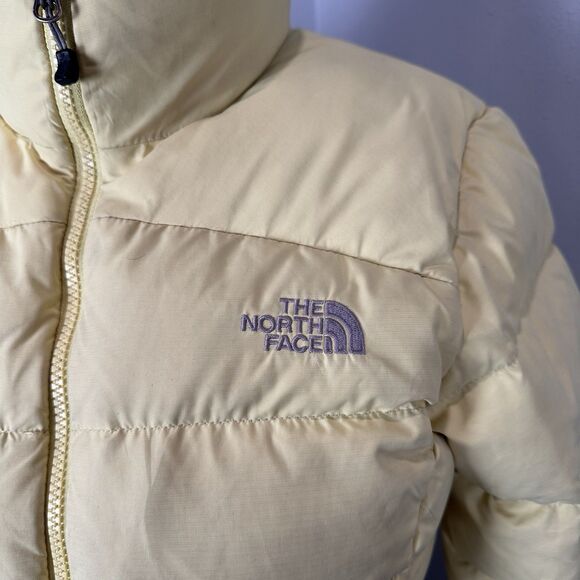 North Face Womens Small Yellow Retro Nuptse Jacket Coat 700 Down Vintage Ladies - Picture 6 of 16